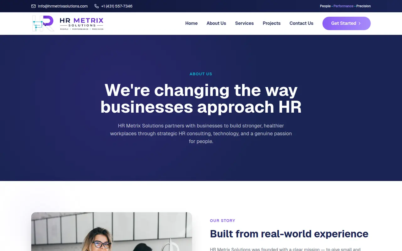 HR Metrix Solutions about page